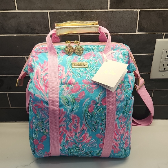 Lilly Pulitzer Handbags - Lilly Pulitzer Backpack Cooler with Aquatic Print
